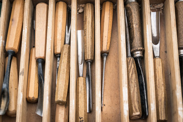 Chisels of various measures.