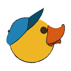 Toy duck cartoon icon. Childhood play cute and game theme. Isolated design. Vector illustration