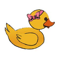 Toy duck cartoon icon. Childhood play cute and game theme. Isolated design. Vector illustration