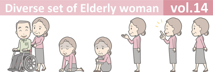 Diverse set of elderly woman , EPS10 vector format vol.14
