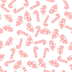 Christmas pattern seamless with icon christmas lollipop