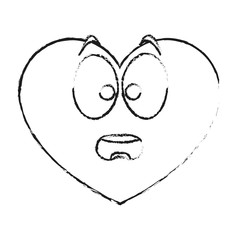 Heart cartoon icon. Love passion and romantic theme. Isolated design. Vector illustration