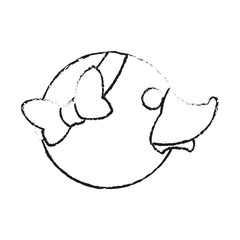 Toy duck cartoon icon. Childhood play cute and game theme. Isolated design. Vector illustration