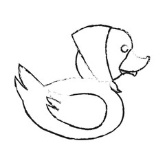 Obraz premium Toy duck cartoon icon. Childhood play cute and game theme. Isolated design. Vector illustration