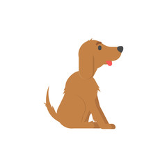 Vector dog in flat cartoon style