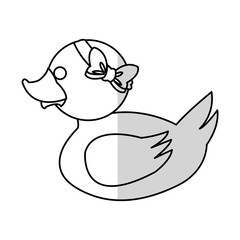Toy duck cartoon icon. Childhood play cute and game theme. Isolated design. Vector illustration