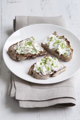 Bread and cream cheese