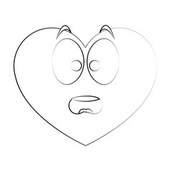 Heart cartoon icon. Love passion and romantic theme. Isolated design. Vector illustration