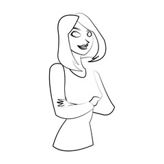 Woman cartoon icon. Girl female avatar person people and human theme. Isolated design. Vector illustration