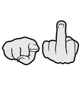 Gloves 2 fingers stinkfinger middle finger show symbol fuck you off logo design cool insult abuse insult fick you evil