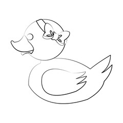Toy duck cartoon icon. Childhood play cute and game theme. Isolated design. Vector illustration