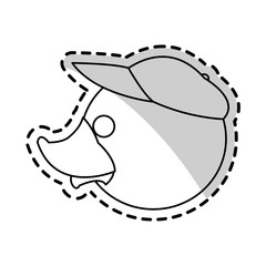 Toy duck cartoon icon. Childhood play cute and game theme. Isolated design. Vector illustration