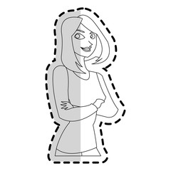 Woman cartoon icon. Girl female avatar person people and human theme. Isolated design. Vector illustration