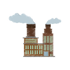 manufacture building pollution chimney vector illustration eps 10