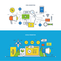 Concept - information technology, promo, strategy, media, learning and education.