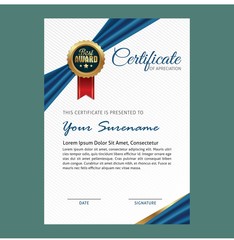 Certificate template with luxury and modern pattern. Vector illustration