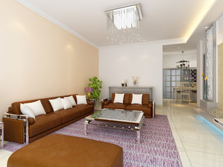 3d rendering of home interior.
