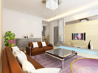 3d rendering of home interior.