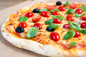 tasty pizza on a the table