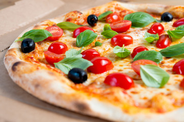 tasty pizza on a the table