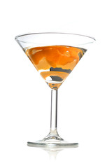 Studio shot of drink in martini glass