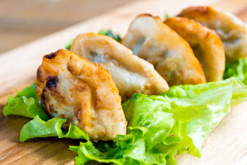 Chinese food Fried dumplings on plate