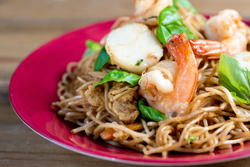 fried noodle asian food on the table