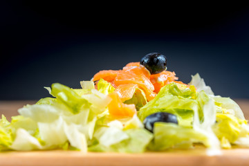 Fresh seafood salad with smoked salmon