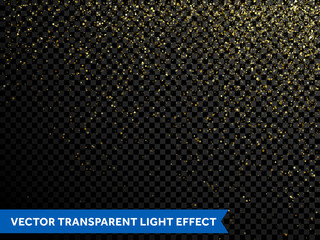 Sparkling gold glitter particles effect, golden glittering space star dust © Ron Dale
