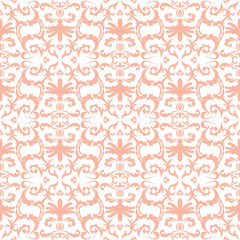 Damask seamless classic pattern. Vintage Baroque delicate background. Classic ornament for wallpapers, textile, fabric. Exquisite floral baroque template.