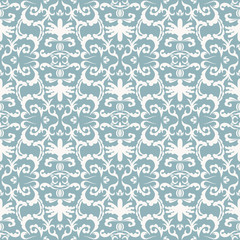 Damask seamless classic pattern. Vintage Baroque delicate background. Classic ornament for wallpapers, textile, fabric. Exquisite floral baroque template.