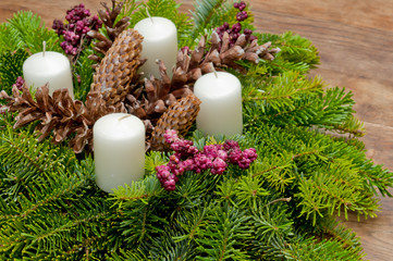Christmas wreath advent wreath with copy space
