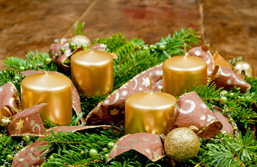 Christmas wreath advent wreath with copy space