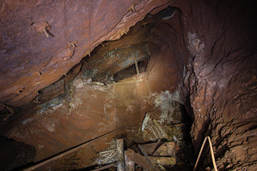 Undreground abandodned mine shaft cavity cave