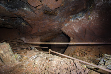Undreground abandodned mine shaft cavity cave