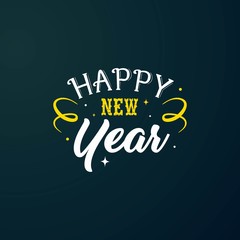 Happy new year 2017, Hello winter, Winter is coming, Happy holiday Vector Illustration With Lettering Composition and dark background. Happy new year 2017 typography