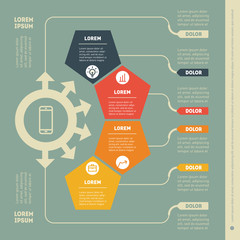 Vector infographic of technology or education process. Business