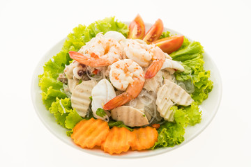 Seafood Spicy noodles salad with thai style