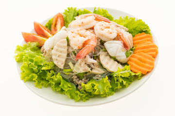 Seafood Spicy noodles salad with thai style