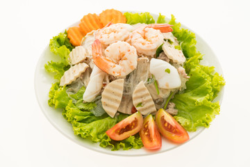 Seafood Spicy noodles salad with thai style