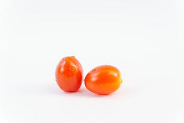 cherry tomatoes on white background