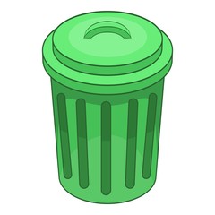 Trash can icon. Cartoon illustration of trash can vector icon for web