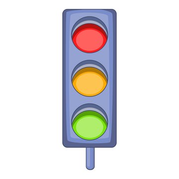 Traffic light icon. Cartoon illustration of traffic light vector icon for web