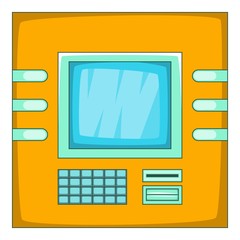 Cash machine icon. Cartoon illustration of cash machine vector icon for web