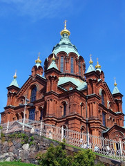 Fototapeta na wymiar Russian orthodox church in Helsinki, Finland