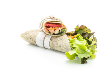wrap salad roll with chicken and spinach