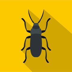 Gray bug icon. Flat illustration of gray bug vector icon for web