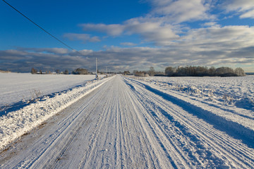 Countryside road in a winter.