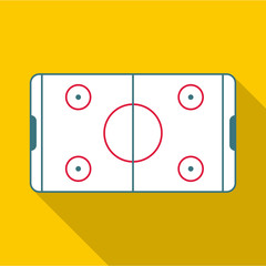 Ice hockey rink icon. Flat illustration of ice hockey rink vector icon for web design