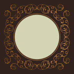 Decorative vector frame with place for text. An elegant element of pattern design, Victorian style